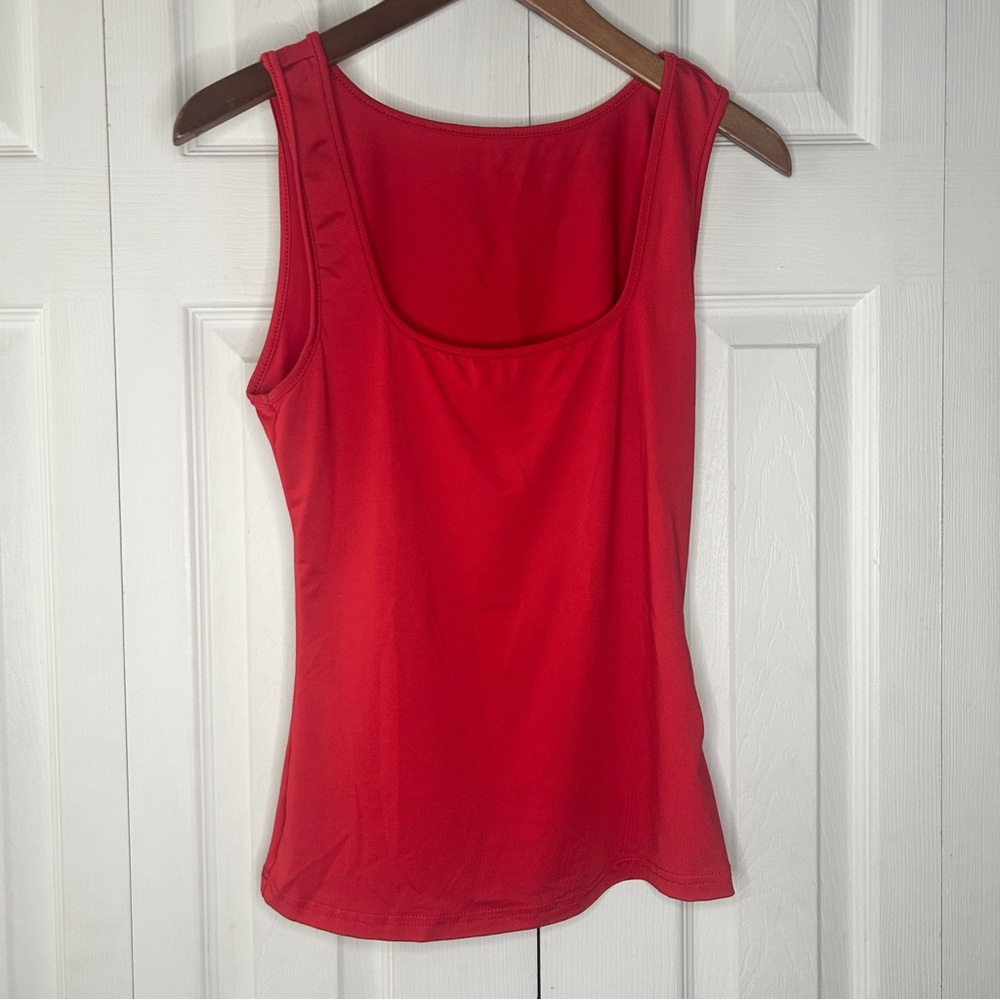 Red Square Neck Tank Top Women's Medium